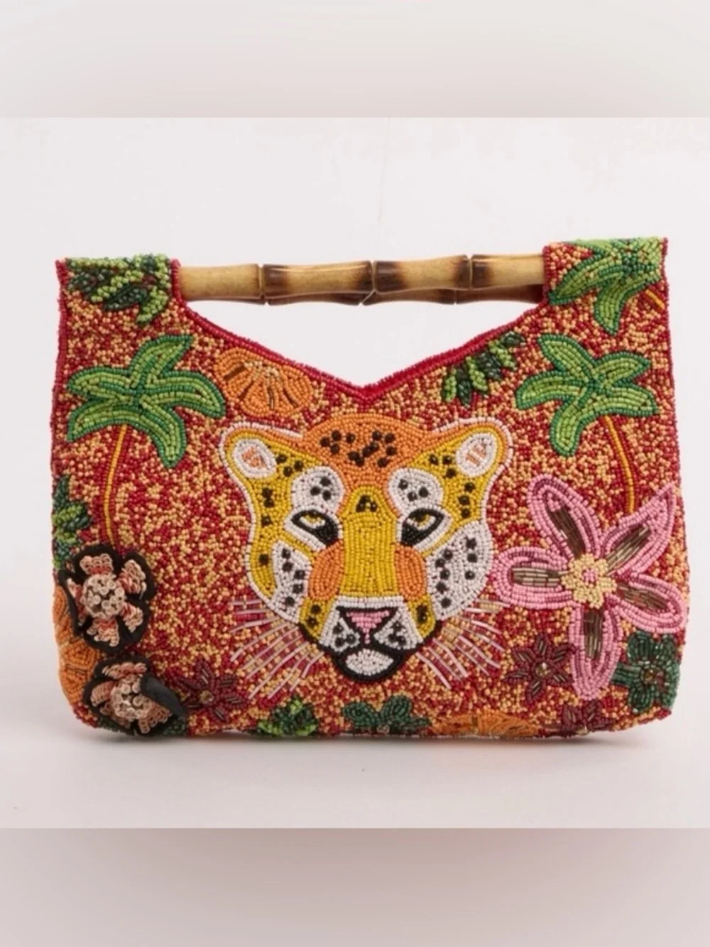 Made in India Beaded Tiger Clutch NWT